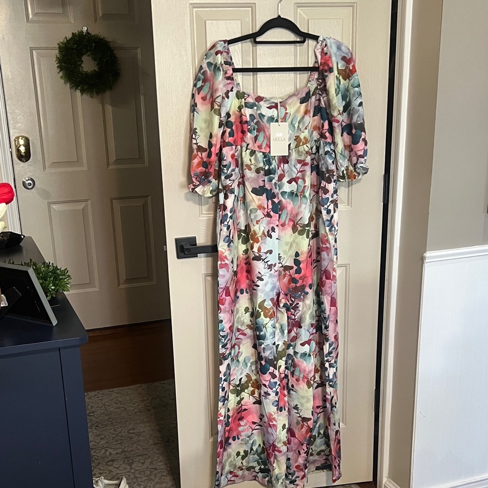MuLLA Floral Square-Neck Maxi Jumpsuit - Multi